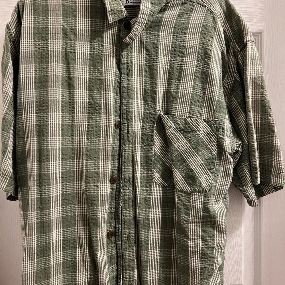 Men's Green Plaid Shirt